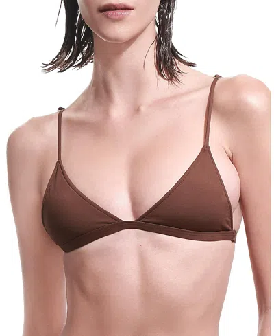Skyler Swimwear Vi Bikini Top In Brown