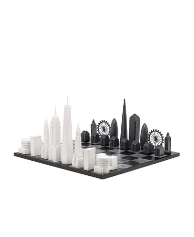 Skyline Chess Chess Set Acrylic London Vs New York With B/w Hatch Board - Age 14+ Years In Multi Color