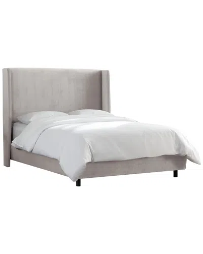 Skyline Furniture Contemporary Wingback Bed In Gray