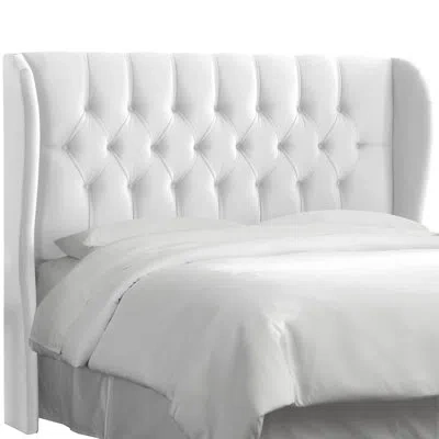 Skyline Furniture Elsa Upholstered Wingback Headboard In Classic White Velvet