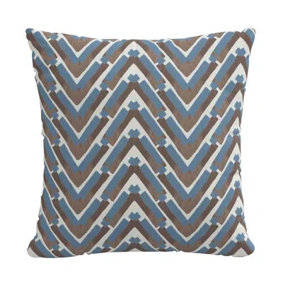 Skyline Furniture Pillow Case In Stroke Chevron In Blue,brown,white,pillow Cover Only - No Insert