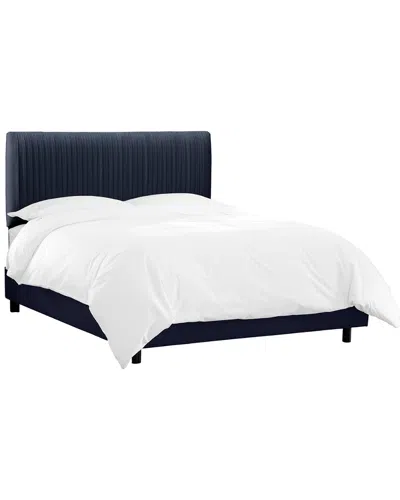 Skyline Furniture Pleated Bed In Blue