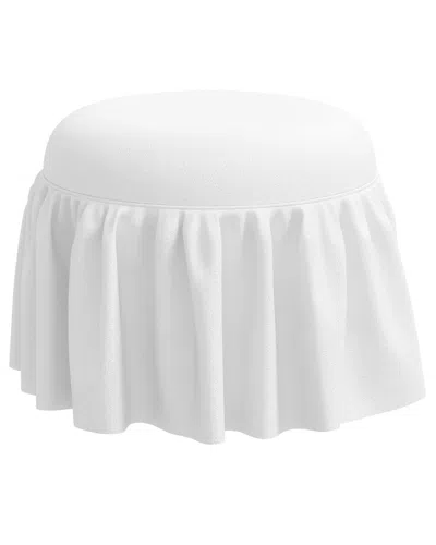 Skyline Furniture Round Upholstered Ottoman In White