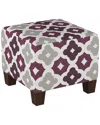 Skyline Square Ottoman In Sintra Purple Potion Oga