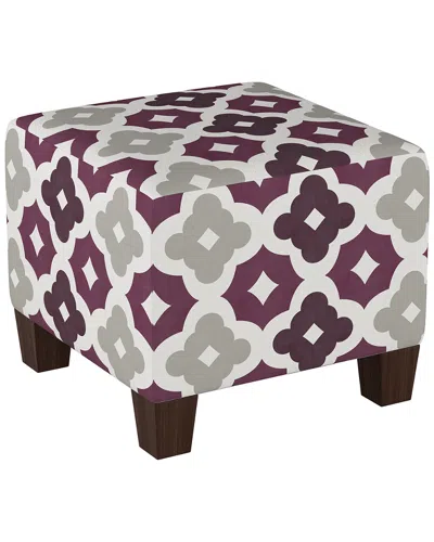 Skyline Square Ottoman In Sintra Purple Potion Oga