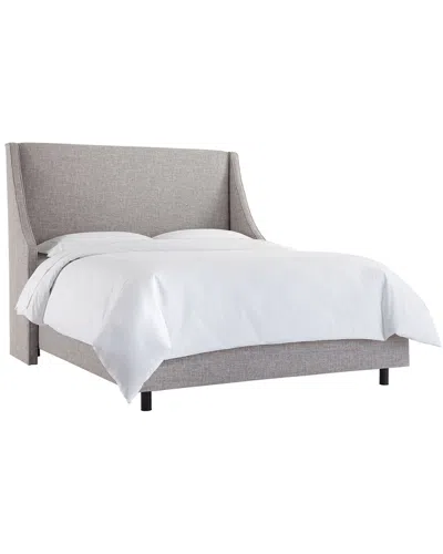 Skyline Furniture Swoop Arm Wingback Bed In Gray