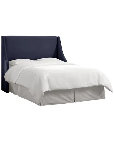 Skyline Furniture Swoop Arm Wingback Headboard In Blue