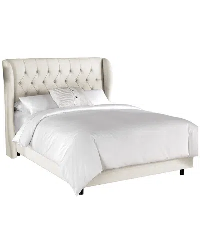 Skyline Furniture Tufted Wingback Bed In White