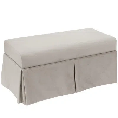 Skyline Furniture Upholstered Lift Top Storage Bench In Bella Light Gray Performance Velvet