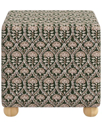 Skyline Furniture Upholstered Ottoman In Green