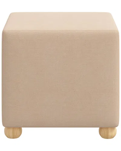 Skyline Furniture Upholstered Ottoman Linen In Brown