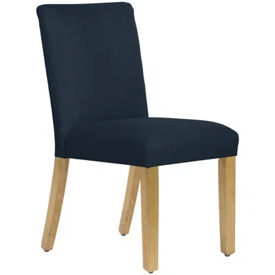 Skyline Furniture Upholstered Parsons Chair In Classic Navy Linen,ancient Stewart Red