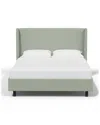 Skyline Furniture Upholstered Platform Bed Zuma In Green