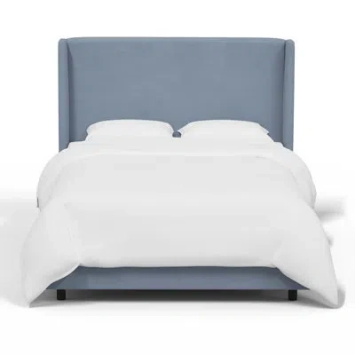 Skyline Furniture Upholstered Wingback Bed In Classic Ocean Velvet
