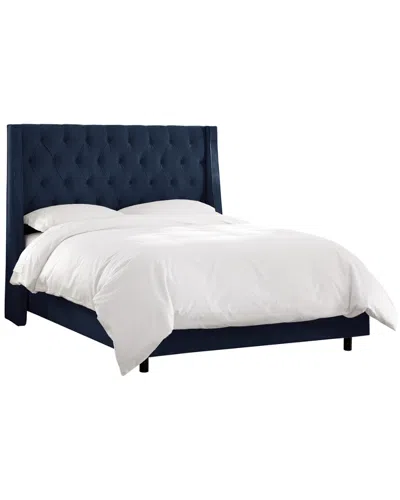 Skyline Furniture Wingback Bed In Blue