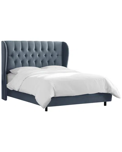 Skyline Furniture Wingback Bed In Blue
