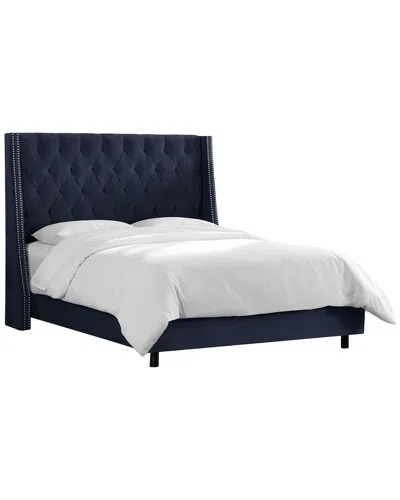 Skyline Furniture Wingback Bed In Blue