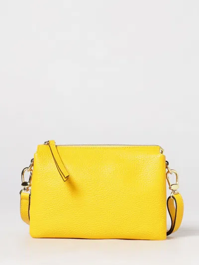 Skytos Ale Mini Crossbody Bag In Hammered Leather With Removable Strap In Yellow