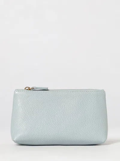 Skytos Nikky Mini Handbag In Hammered Leather With Zip Closure In White