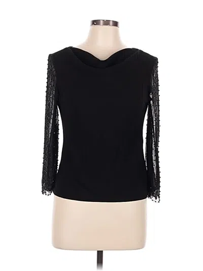 Pre-owned Sl Fashions 3/4 Sleeve Top Black Sweetheart Neckline Tops