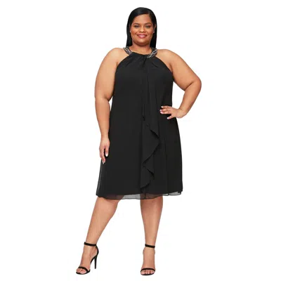 Sl Fashions 611105 Short Plus Size Dress In Black
