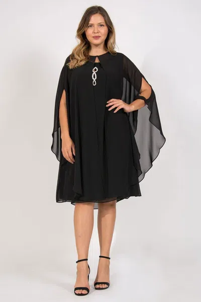 Sl Fashions 612806 Short Mother Of The Bride Dress In Black