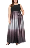 Sl Fashions 619435m Plus Size Ombre Long Formal Gown In Multi