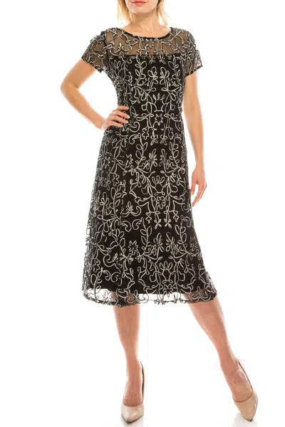 Sl Fashions 9120251 Short Cocktail Mesh Evening Dress In Black