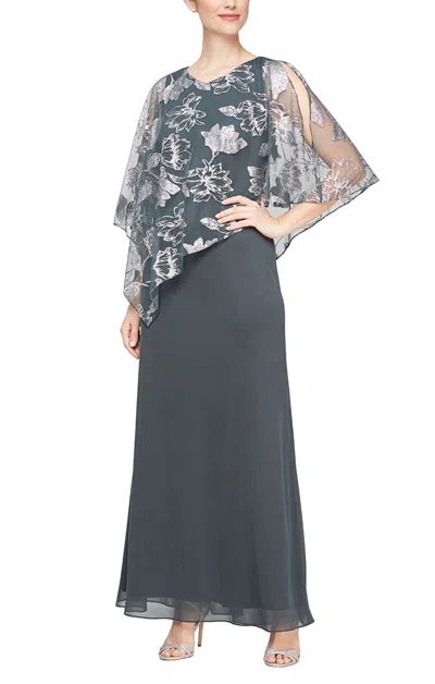 Sl Fashions 9133232 Long Formal Evening Dress In Silver