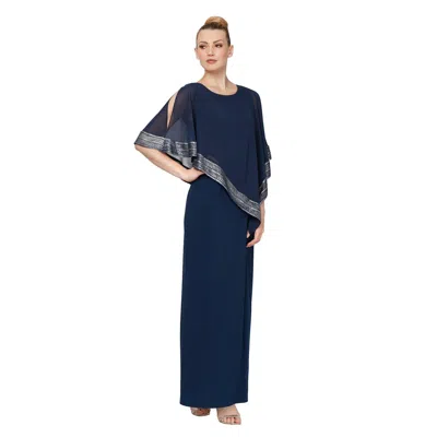 Sl Fashions 9170329 Long Mother Of The Bride Dress In Blue