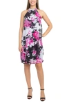 Sl Fashions 9171741 Floral Print Short Cocktail Dress In Multi