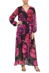 Sl Fashions 9171954 Long Sleeve Floral Mother Of The Bride Dress In Multi