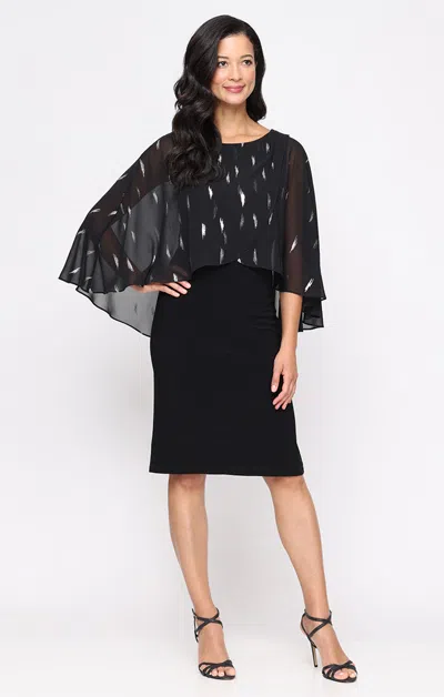 Sl Fashions 9179502 Short Mother Of The Bride Fitted Cocktail Dress In Multi