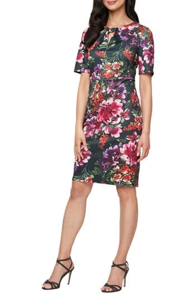 Sl Fashions Cutout Sheath Dress In Multi