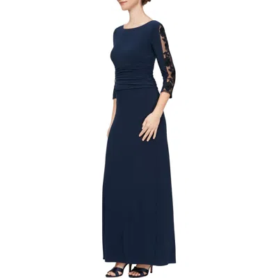 SL FASHIONS SL FASHIONS EMBELLISHED SLEEVE GOWN