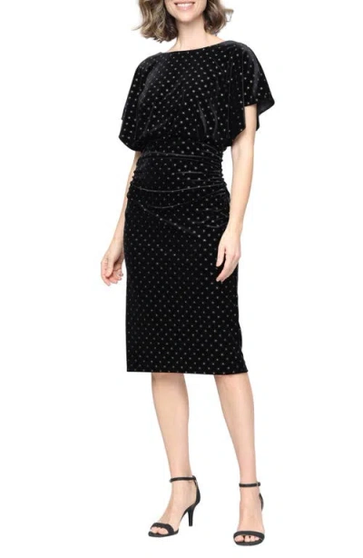 Sl Fashions Hotfix Sequin Stretch Velvet Cocktail Dress In Black