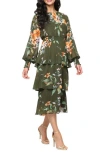 Sl Fashions Long Sleeve Tiered Midi Dress In Multi
