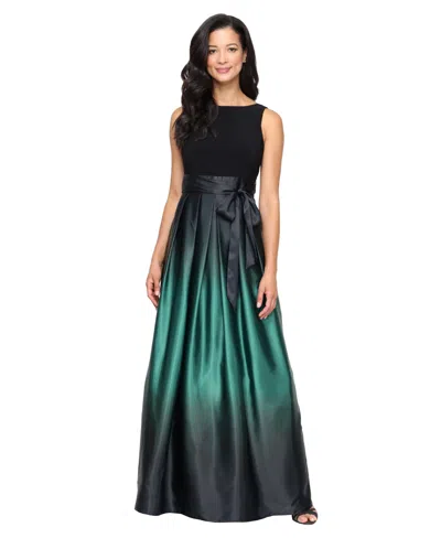 Sl Fashions Ombre Satin Bow Sash Gown In Pink