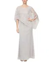 Sl Fashions Petite Printed Asymmetrical Popover Top Dress In Buff