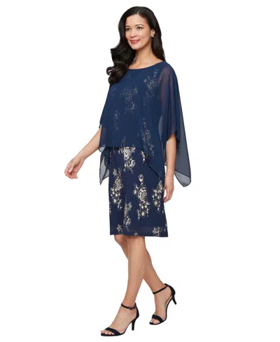 Sl Fashions Petite Round-neck Sheath Dress