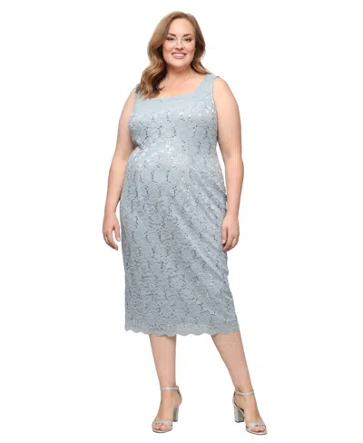 Sl Fashions Plus Size 2-pc. Lace Jacket & Sheath Dress Set In Gray