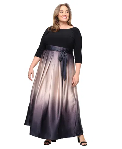 Sl Fashions Plus Size Ombre Ballgown In Purple