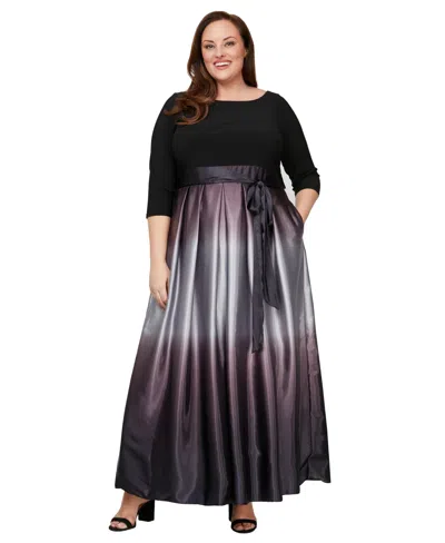 Sl Fashions Plus Size Ombre Ballgown In Black