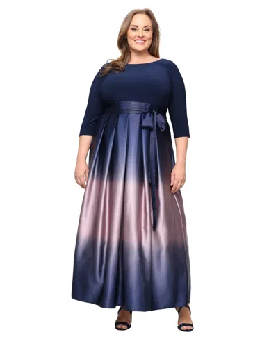 Sl Fashions Plus Size Ombre Ballgown In Multi