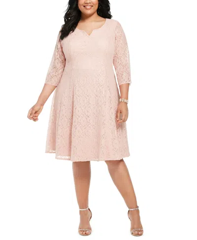 Sl Fashions Plus Size Sequined Lace Dress