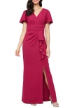 Sl Fashions Scuba Crepe Dress In Red