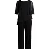 Sl Fashions Sequin Detail Tiered Jumpsuit In Black
