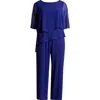 Sl Fashions Sequin Detail Tiered Jumpsuit In Iris