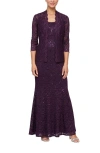 Sl Fashions Sequin Lace A-line Gown With Jacket