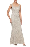 Sl Fashions Sequin Lace A-line Gown With Jacket